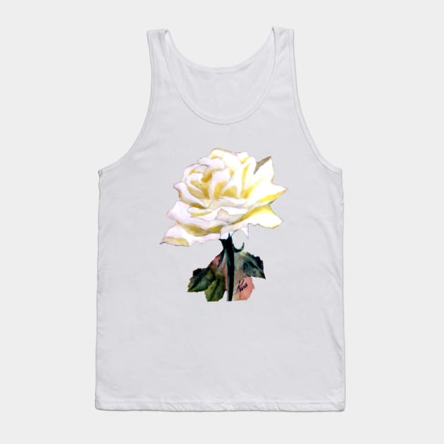 White rose Tank Top by Frezmade